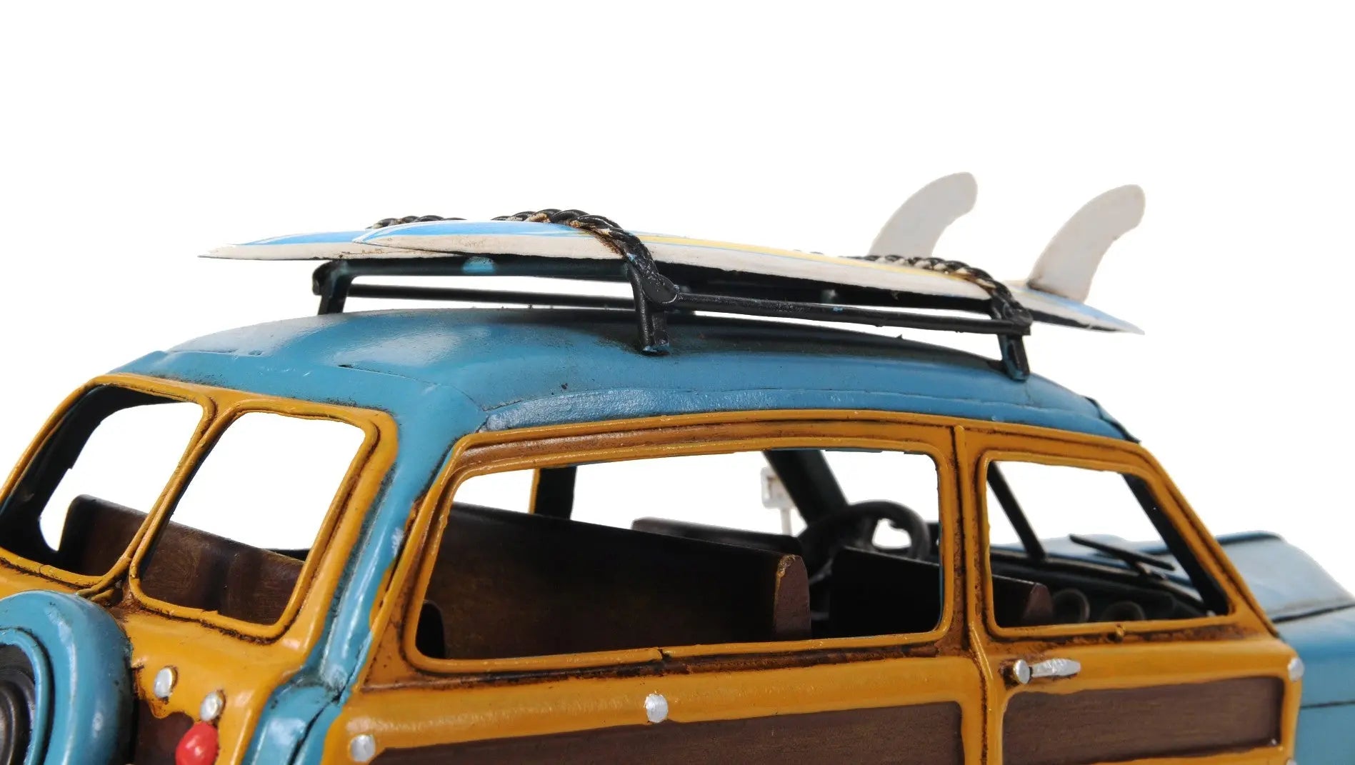 6" Blue And Yellow Metal Hand Painted Decorative Car Homeroots Home Decor