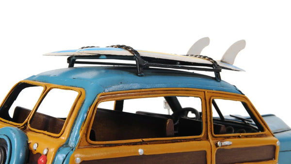 6" Blue And Yellow Metal Hand Painted Decorative Car Homeroots Home Decor