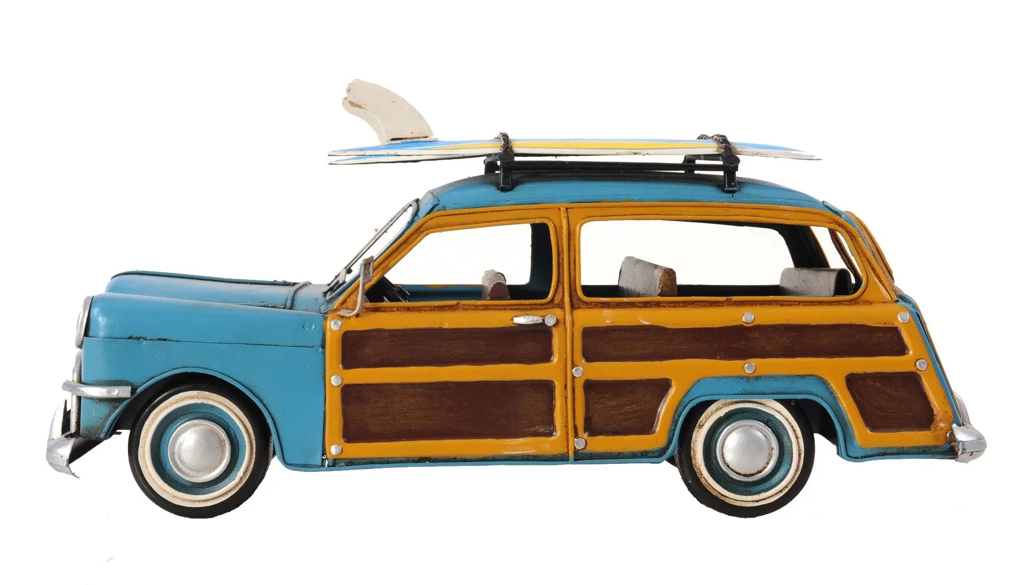 6" Blue And Yellow Metal Hand Painted Decorative Car Homeroots Home Decor