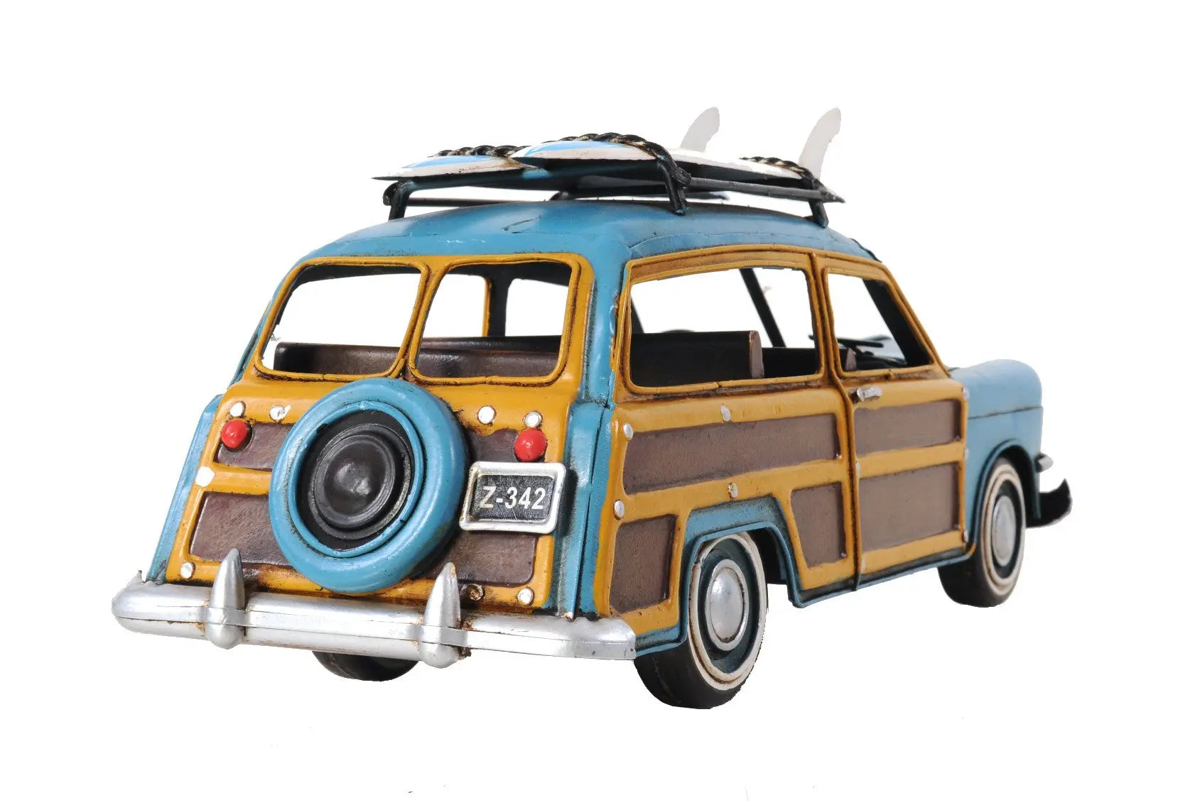 6" Blue And Yellow Metal Hand Painted Decorative Car Homeroots Home Decor