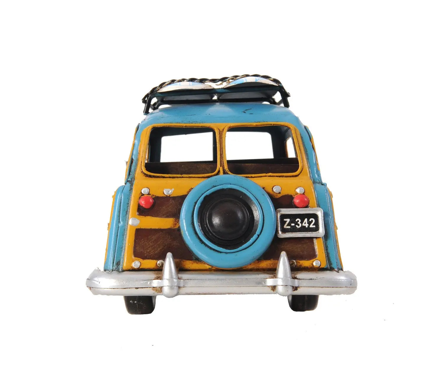 6" Blue And Yellow Metal Hand Painted Decorative Car Homeroots Home Decor
