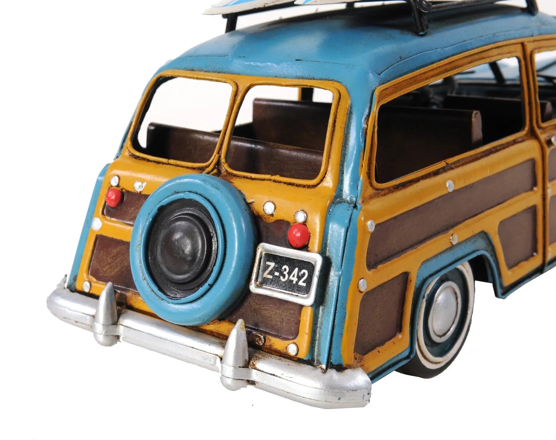6" Blue And Yellow Metal Hand Painted Decorative Car Homeroots Home Decor