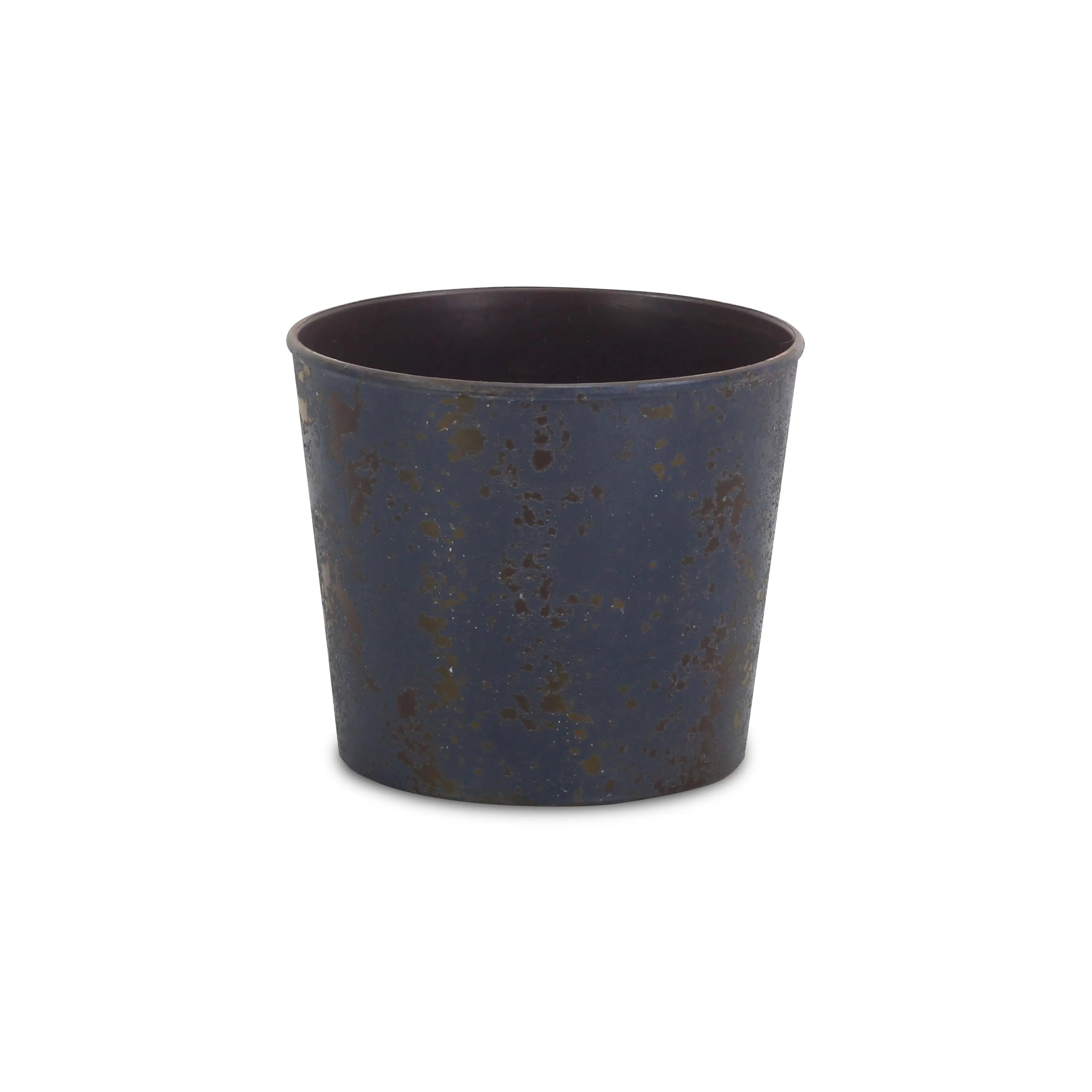 6" Blue Recycled Plastic Indoor Outdoor Round Pot Planter Homeroots Outdoor