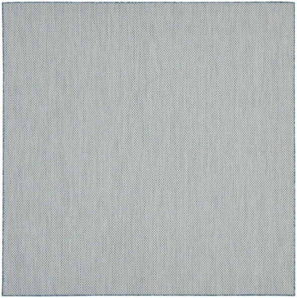6' Blue Square Geometric Power Loom Area Rug Homeroots Outdoor