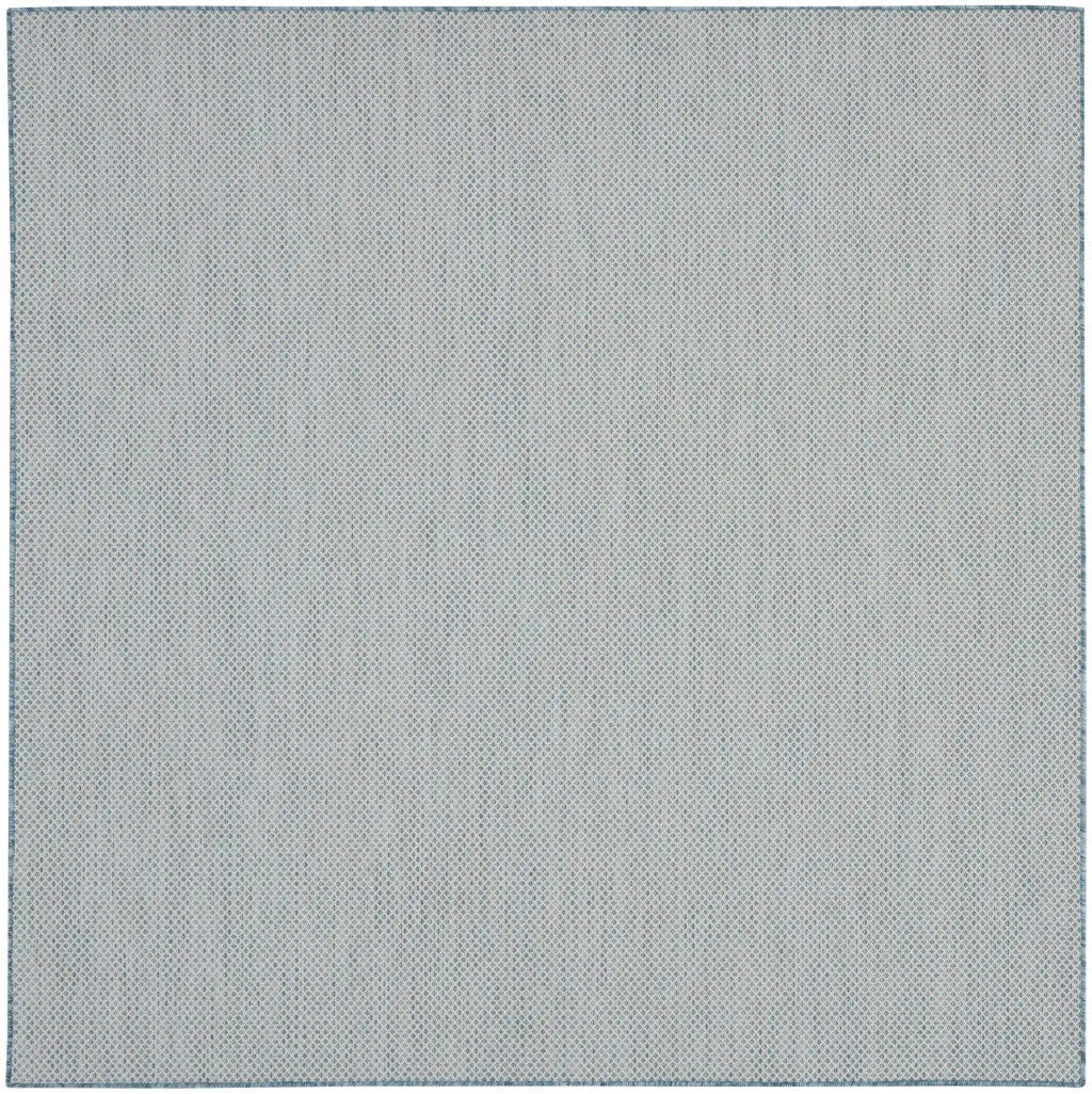 6' Blue Square Geometric Power Loom Area Rug Homeroots Outdoor