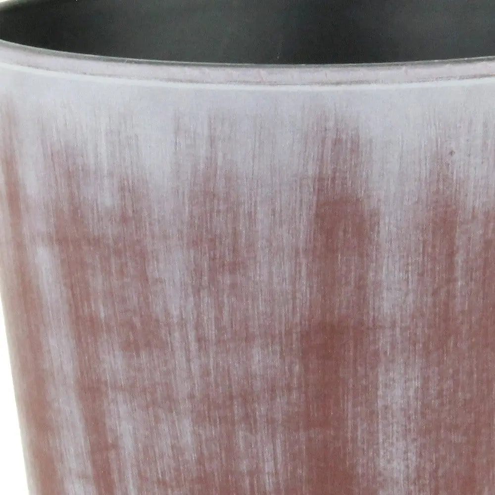 6" Brown and Ivory Textural Tone On Tone Recycled Plastic Indoor Outdoor Round Pot Planter Homeroots Outdoor