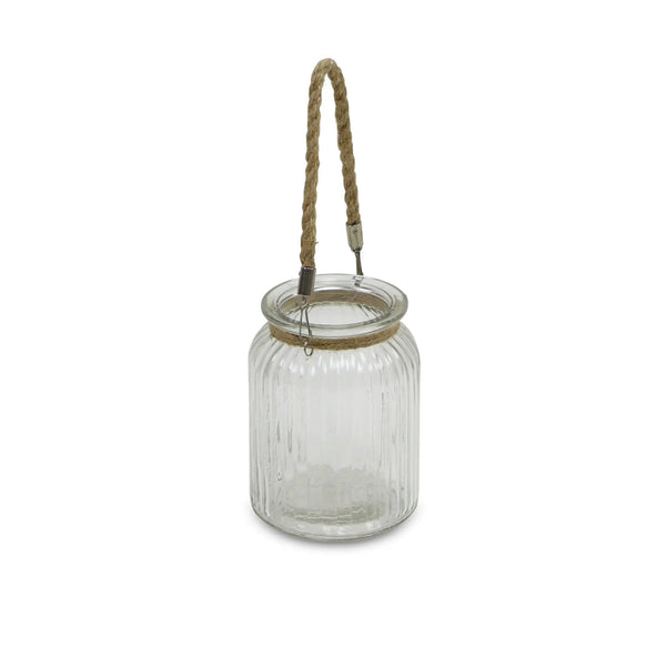 6" Clear and Brown Glass Tabletop Lantern Candle Holder Homeroots Home Decor