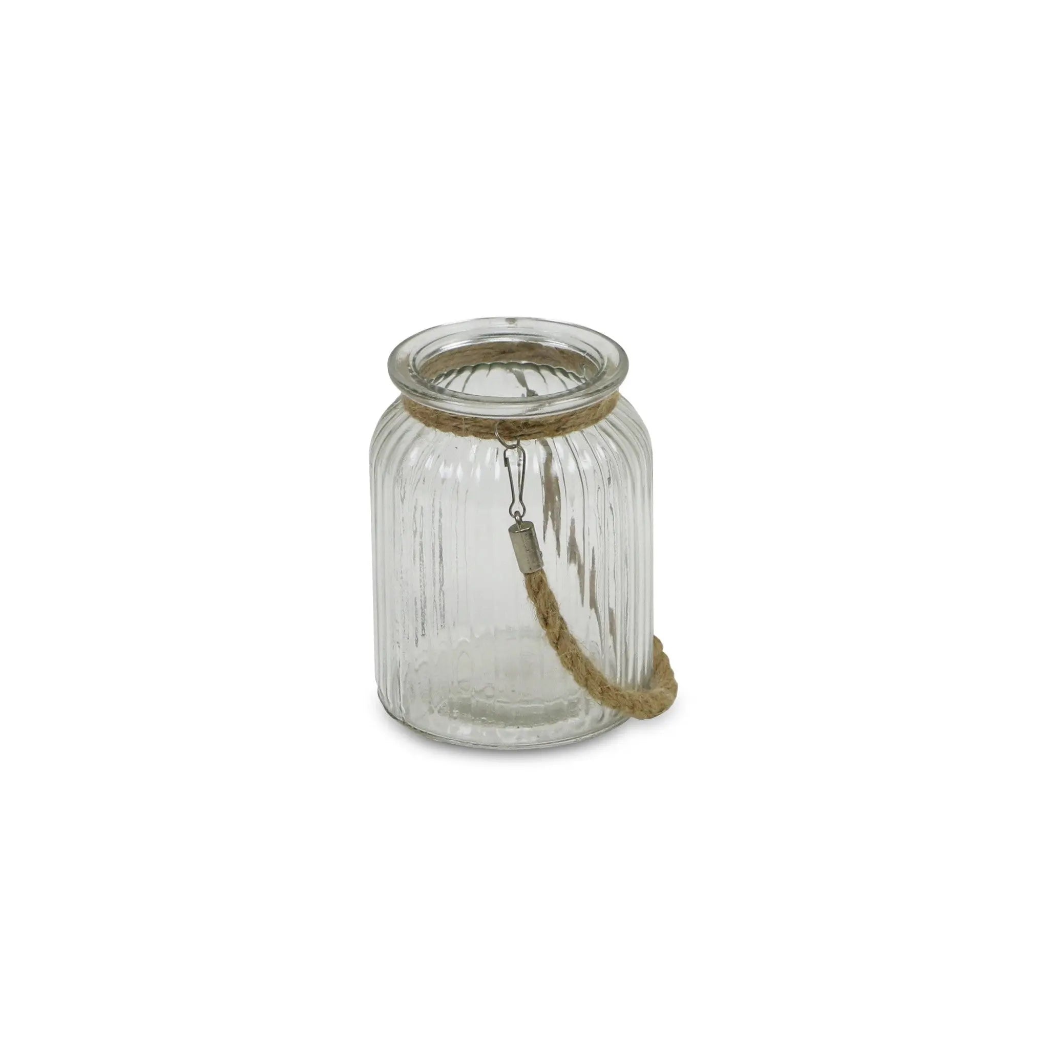 6" Clear and Brown Glass Tabletop Lantern Candle Holder Homeroots Home Decor