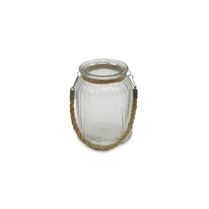 6" Clear and Brown Glass Tabletop Lantern Candle Holder Homeroots Home Decor