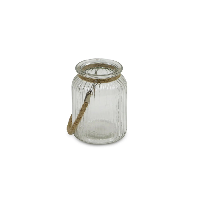 6" Clear and Brown Glass Tabletop Lantern Candle Holder Homeroots Home Decor