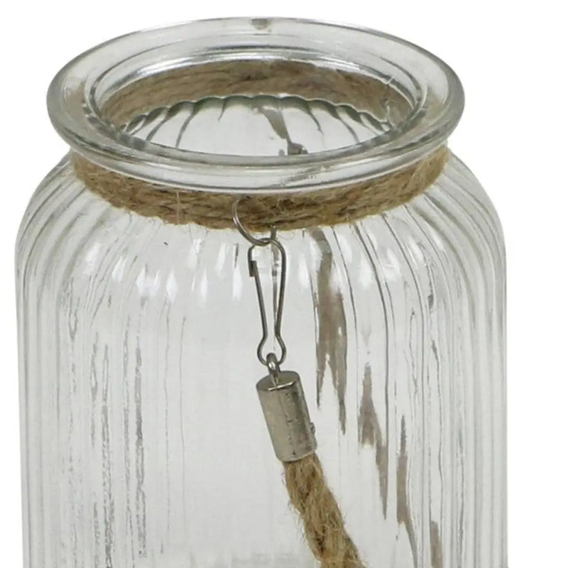 6" Clear and Brown Glass Tabletop Lantern Candle Holder Homeroots Home Decor