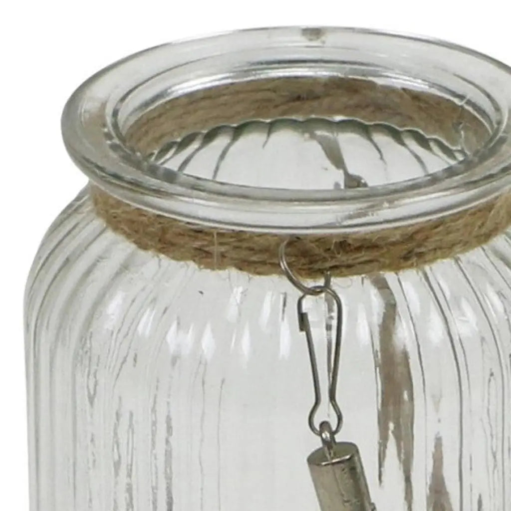6" Clear and Brown Glass Tabletop Lantern Candle Holder Homeroots Home Decor