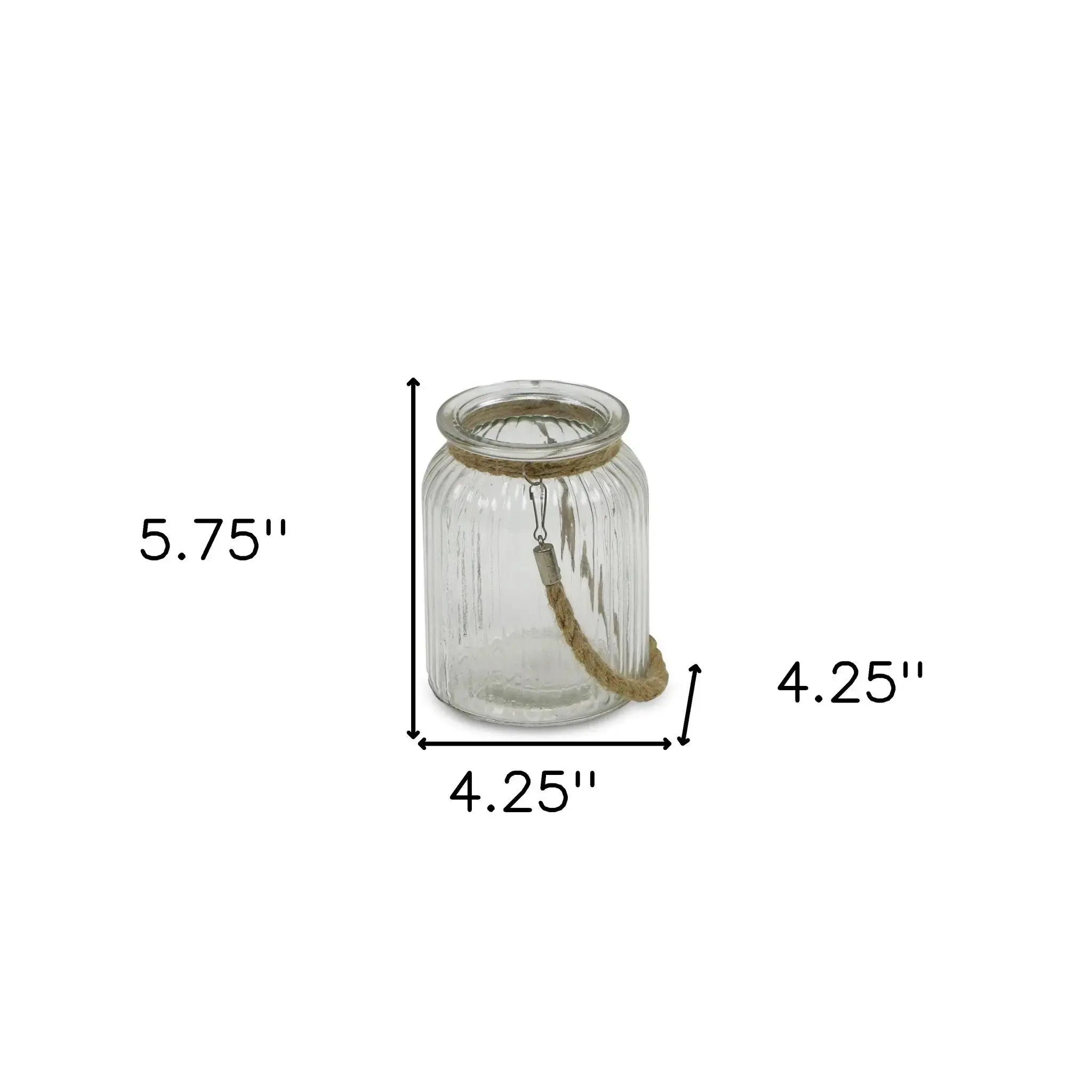 6" Clear and Brown Glass Tabletop Lantern Candle Holder Homeroots Home Decor