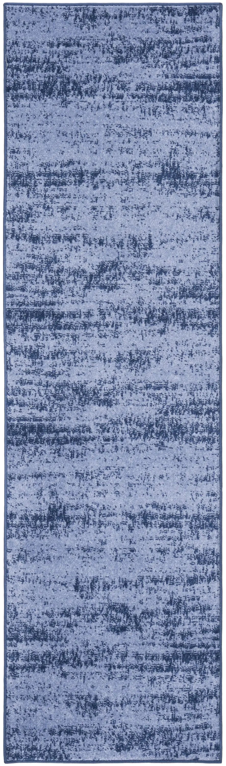 6' Denim Blue And Navy Blue Abstract Indoor Outdoor Runner Rug Homeroots Outdoor
