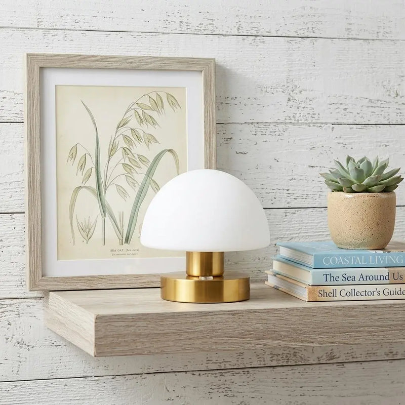 6" Gold Novelty USB Table Lamp With Dome Shade Homeroots Lighting