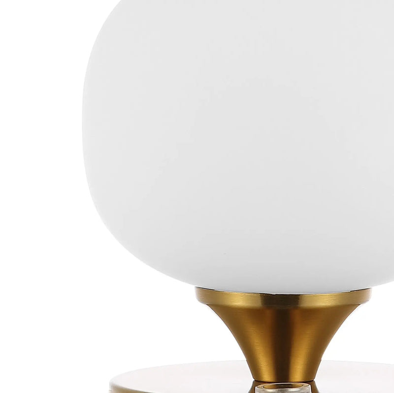 6" Gold Novelty USB Table Lamp With Globe Shade Homeroots Lighting