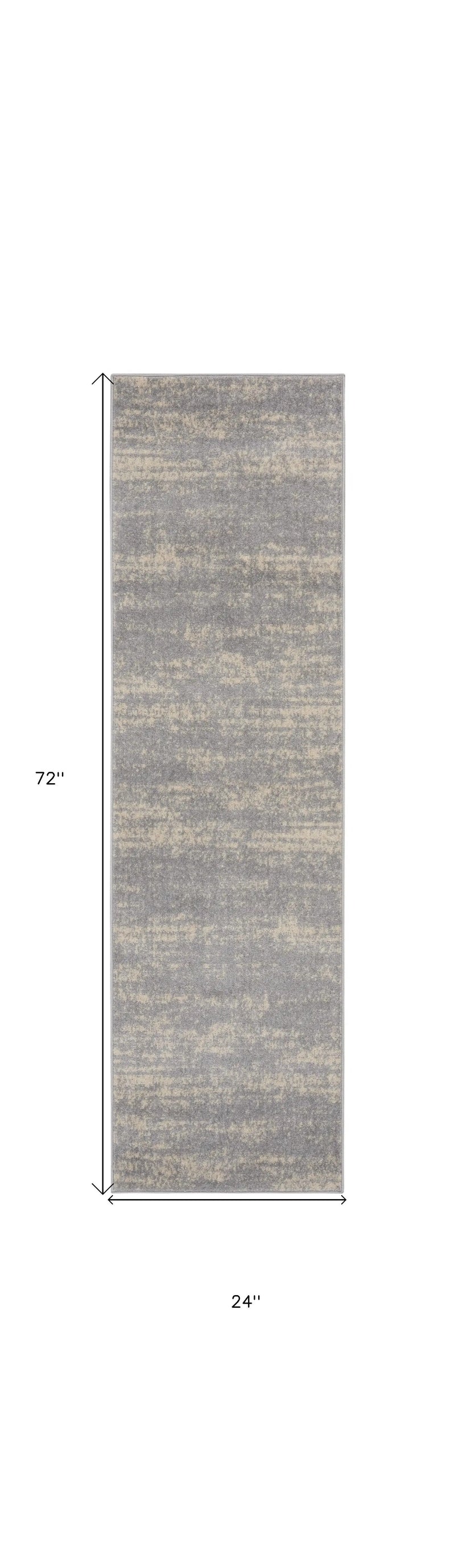 6' Gray And Beige Abstract Indoor Outdoor Runner Rug Homeroots Outdoor