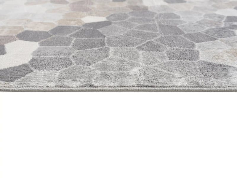 6' Gray And Beige Abstract Runner Rug Homeroots Home Decor