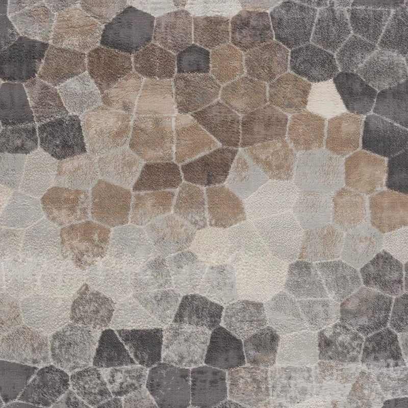 6' Gray And Beige Abstract Runner Rug Homeroots Home Decor