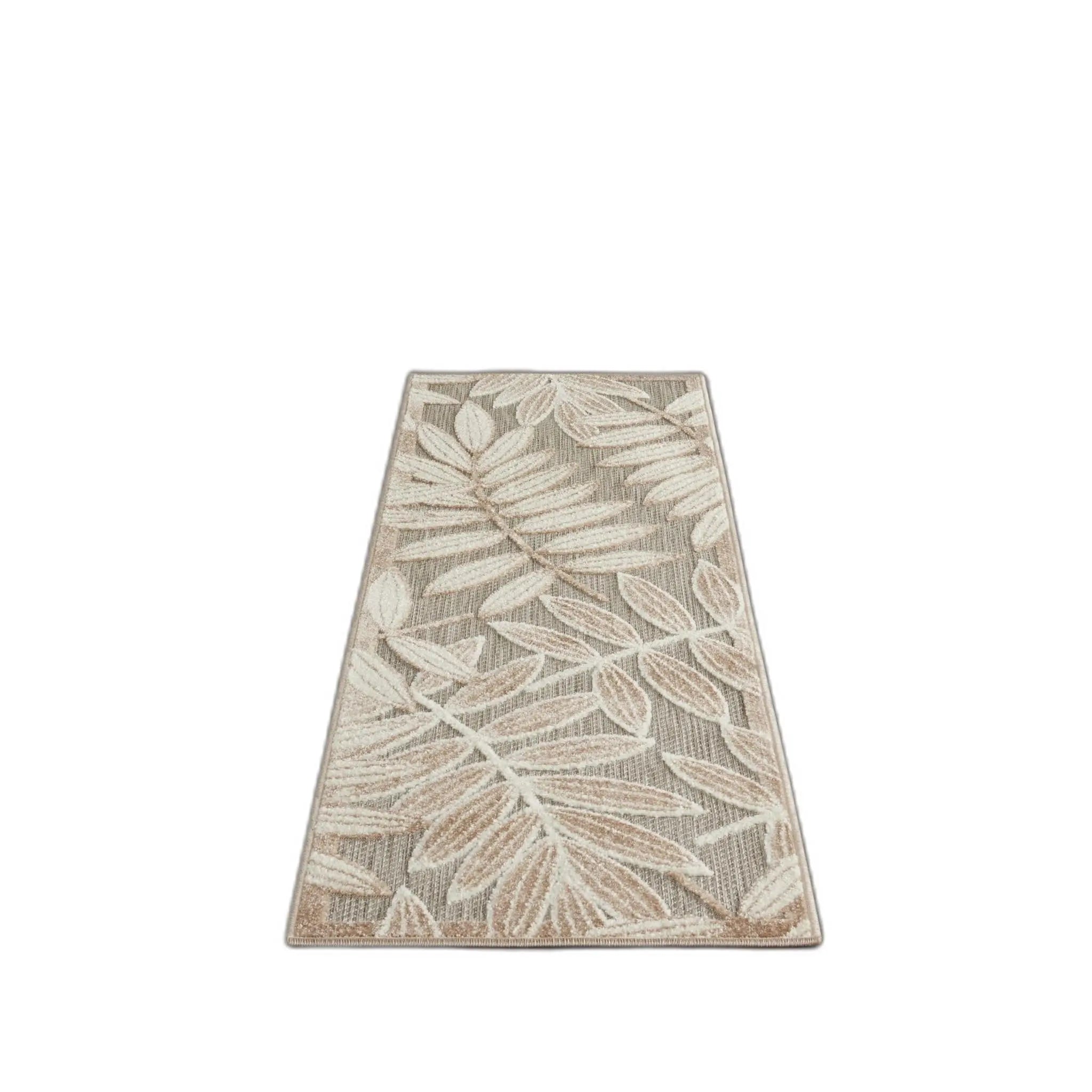 6' Gray And Ivory Floral Indoor Outdoor Runner Rug - GreatEagleInc