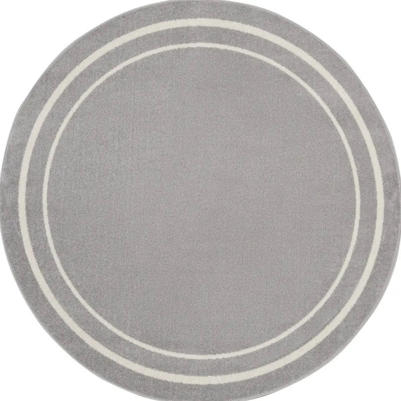 6' Gray And Ivory Round Indoor Outdoor Area Rug Homeroots Outdoor