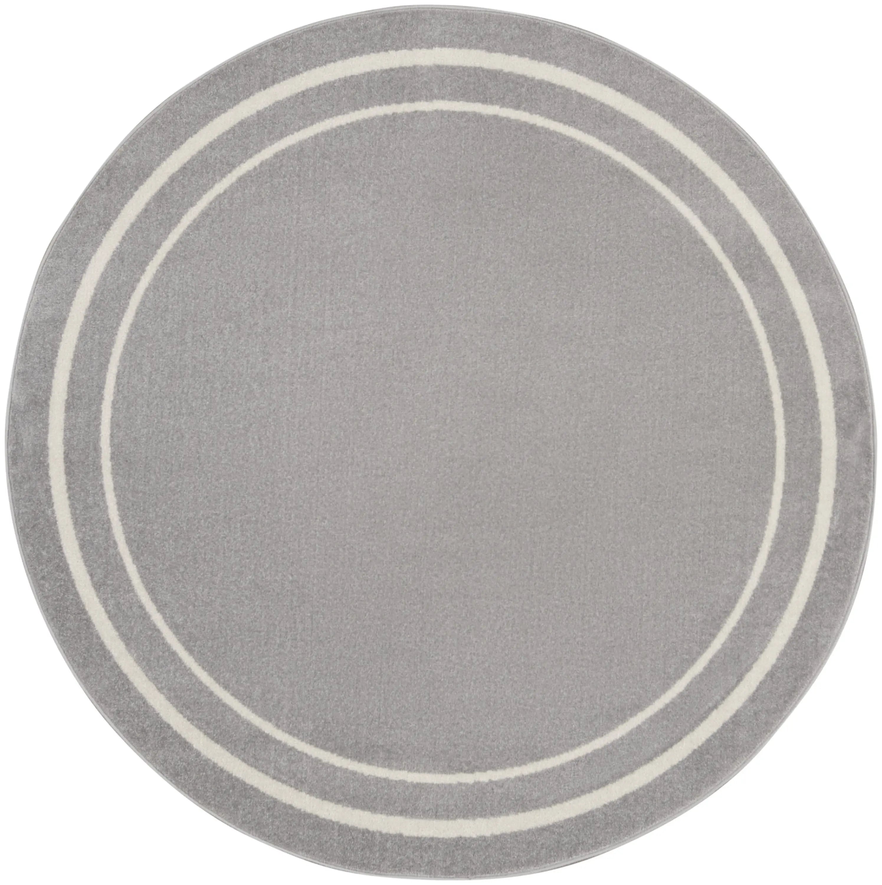 6' Gray And Ivory Round Indoor Outdoor Area Rug Homeroots Outdoor