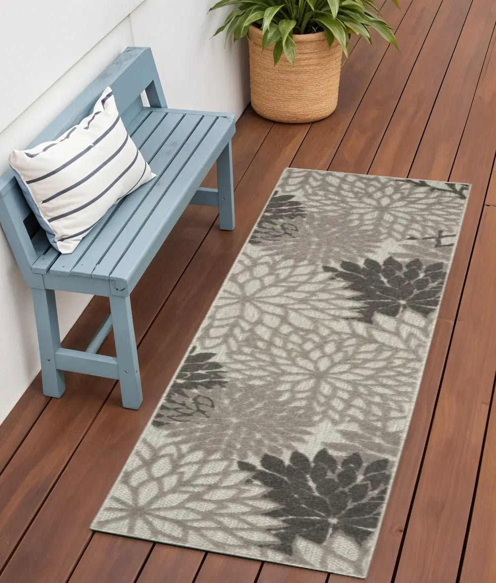6' Gray Indoor Outdoor Area Rug Homeroots Outdoor