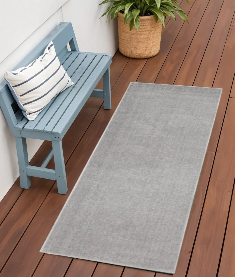6' Gray Indoor Outdoor Runner Rug Homeroots Outdoor
