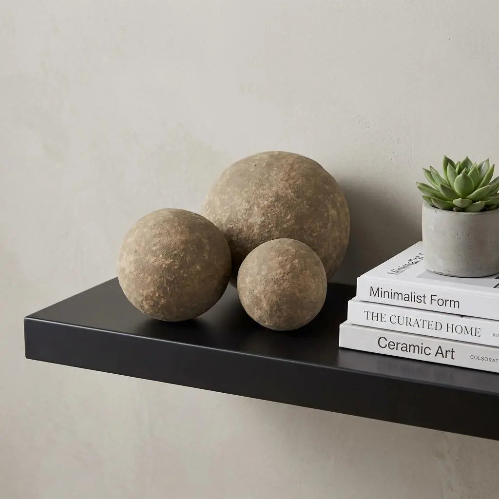 6" Gray Paper Sphere Tabletop Sculpture Homeroots Home Decor