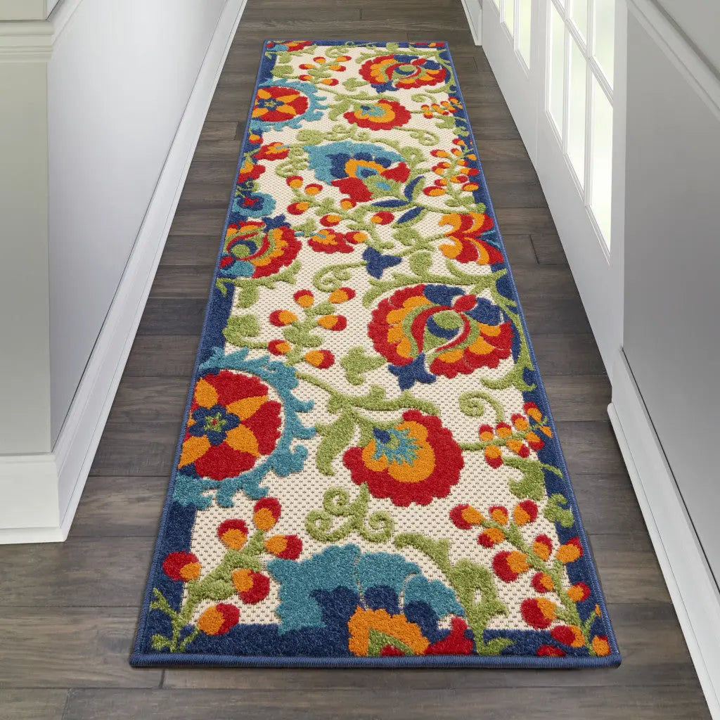 6' Green And Ivory Indoor Outdoor Area Rug - GreatEagleInc