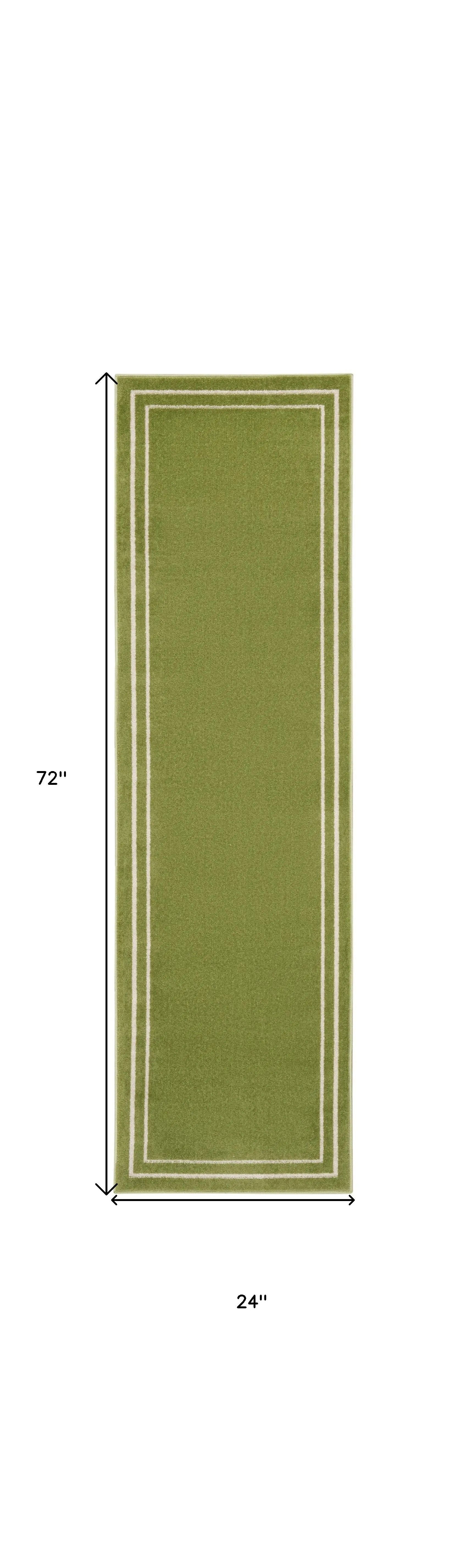 6' Green And Ivory Indoor Outdoor Runner Rug Homeroots Outdoor