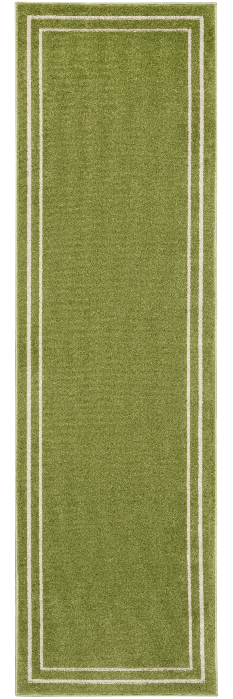 6' Green And Ivory Indoor Outdoor Runner Rug Homeroots Outdoor