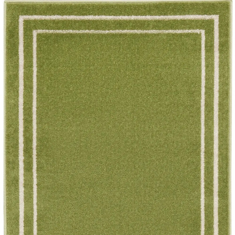 6' Green And Ivory Indoor Outdoor Runner Rug Homeroots Outdoor