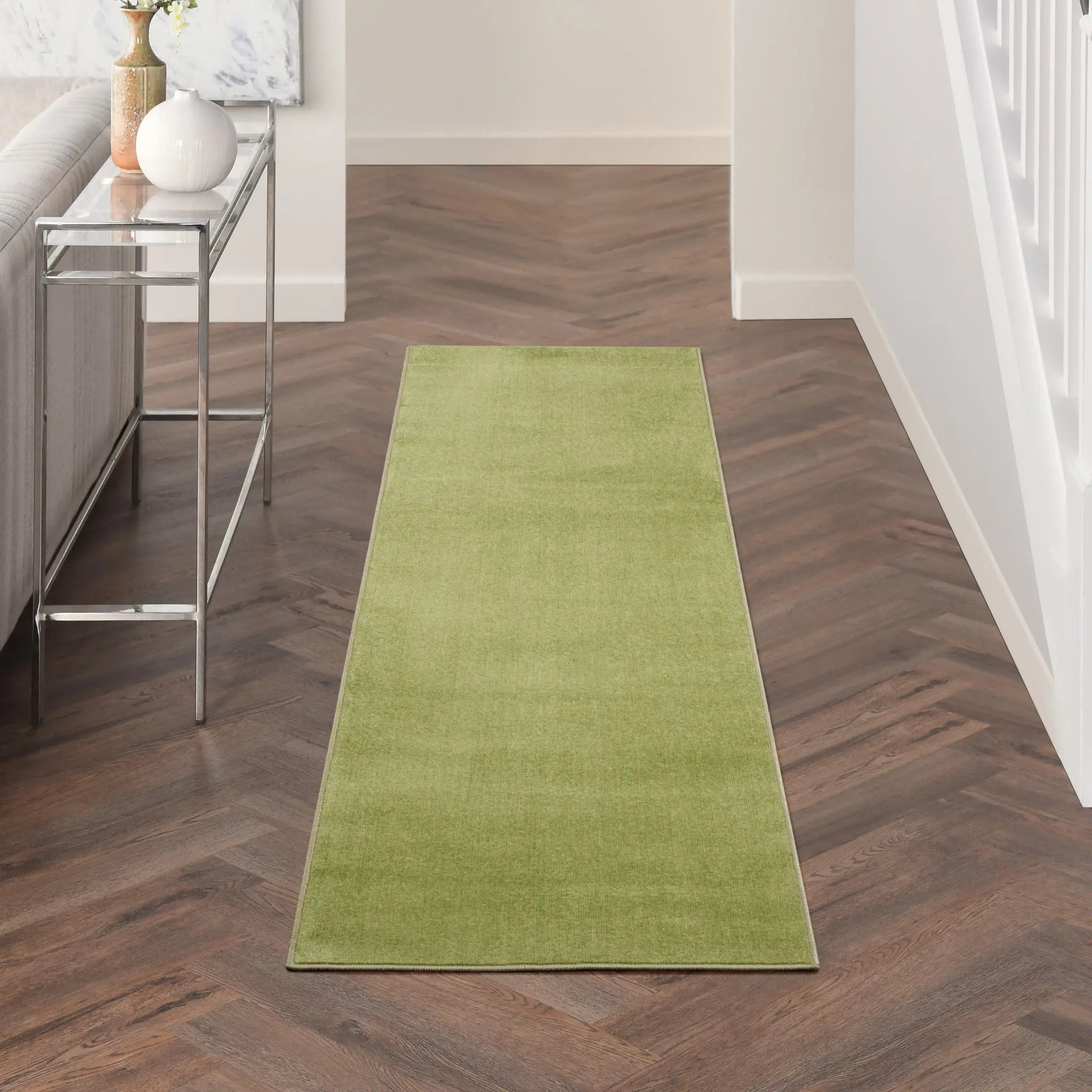 6' Green Indoor Outdoor Runner Rug Homeroots Outdoor