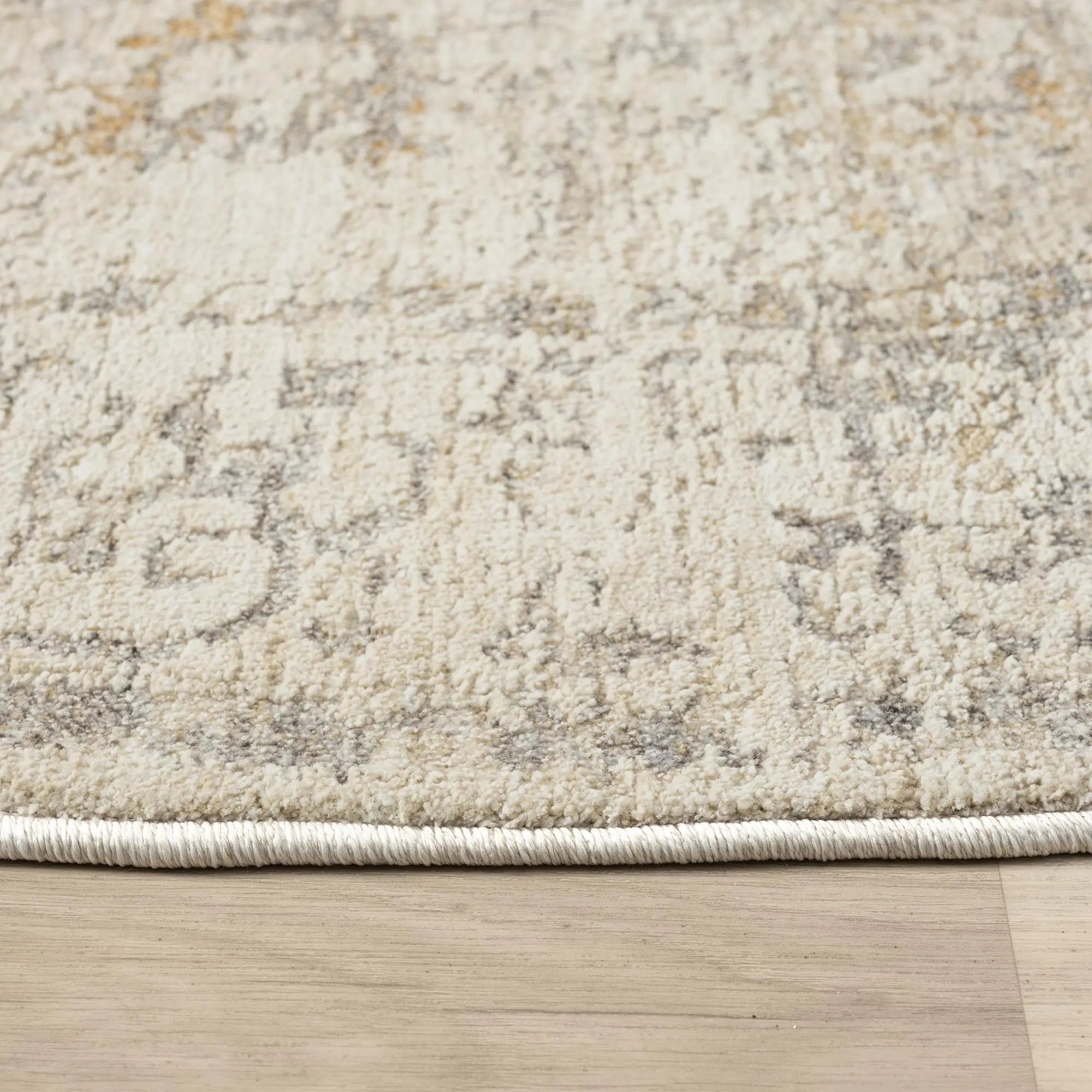6' Ivory And Beige Abstract Round Rug Homeroots Home Decor
