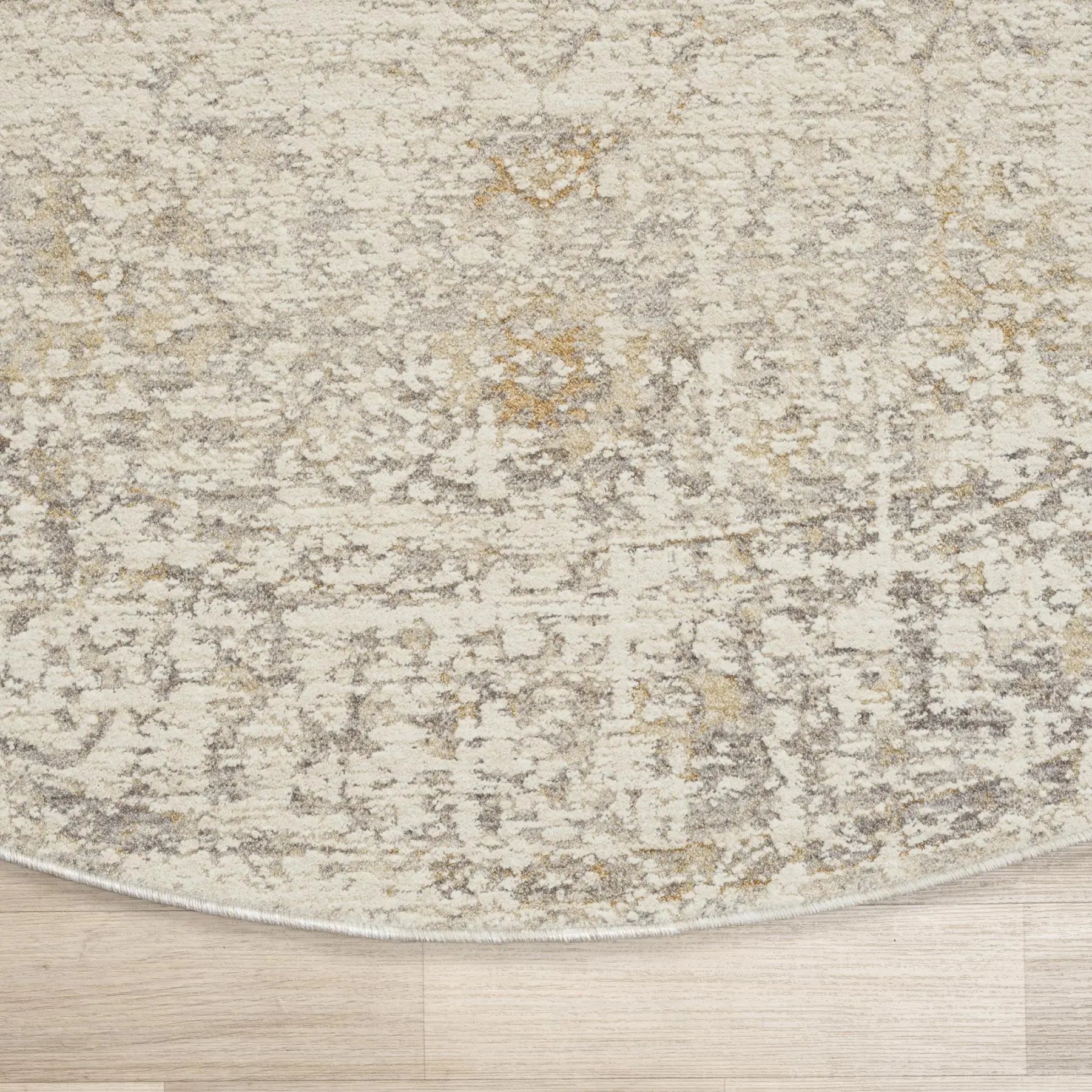 6' Ivory And Beige Abstract Round Rug Homeroots Home Decor