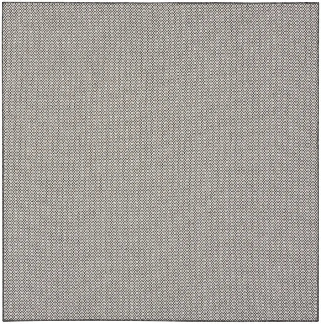 6' Ivory And Charcoal Square Geometric Indoor Outdoor Area Rug Homeroots Outdoor