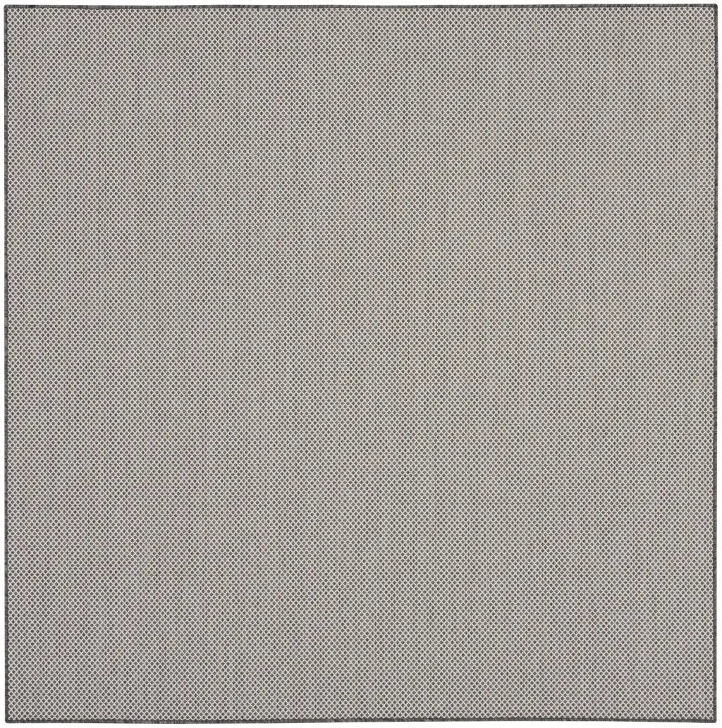 6' Ivory And Charcoal Square Geometric Indoor Outdoor Area Rug Homeroots Outdoor