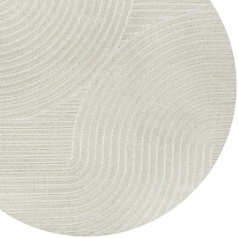 6' Ivory And Cream Round Striped Indoor Outdoor Area Rug Homeroots Outdoor