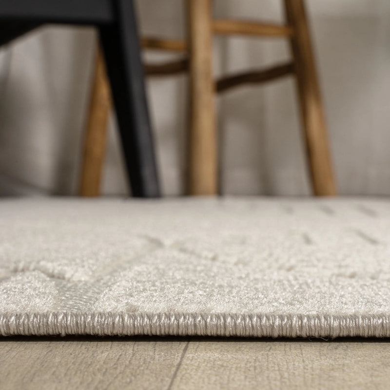 6' Ivory And Cream Square Striped Indoor Outdoor Area Rug Homeroots Outdoor