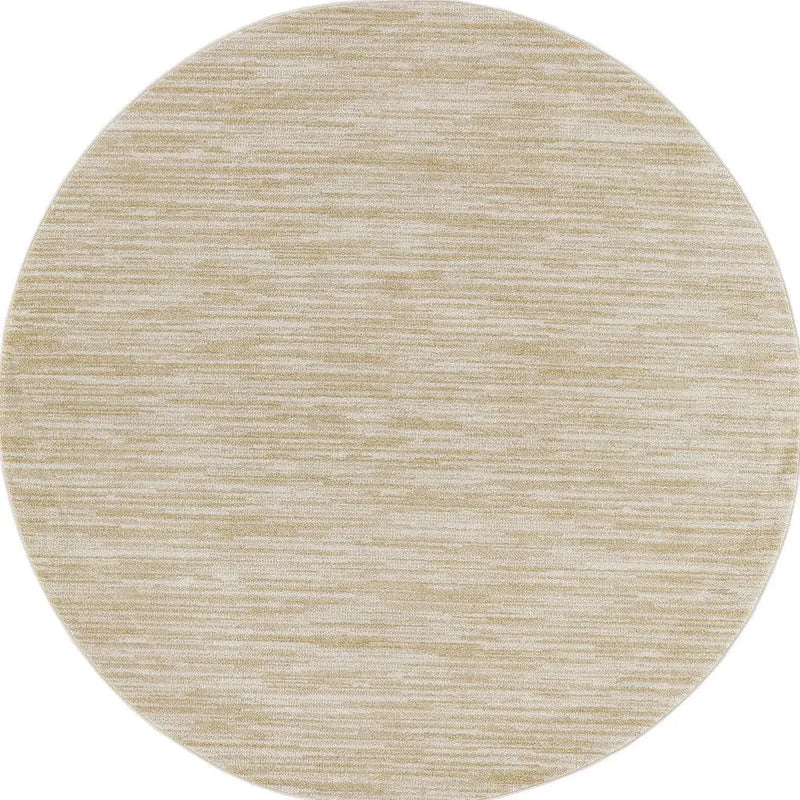 6' Ivory And Gold Round Abstract Indoor Outdoor Area Rug Homeroots Outdoor