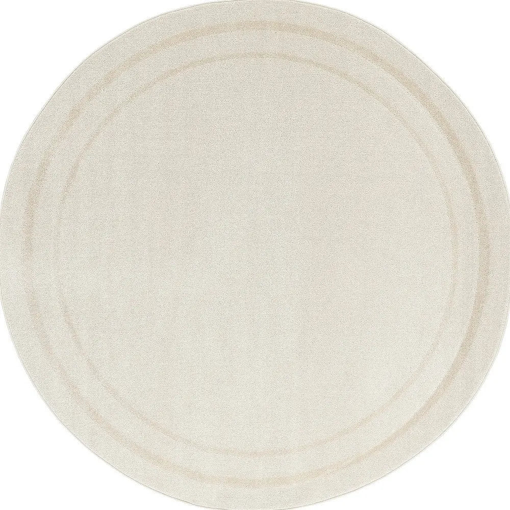 6' Ivory And Gold Round Indoor Outdoor Area Rug Homeroots Outdoor
