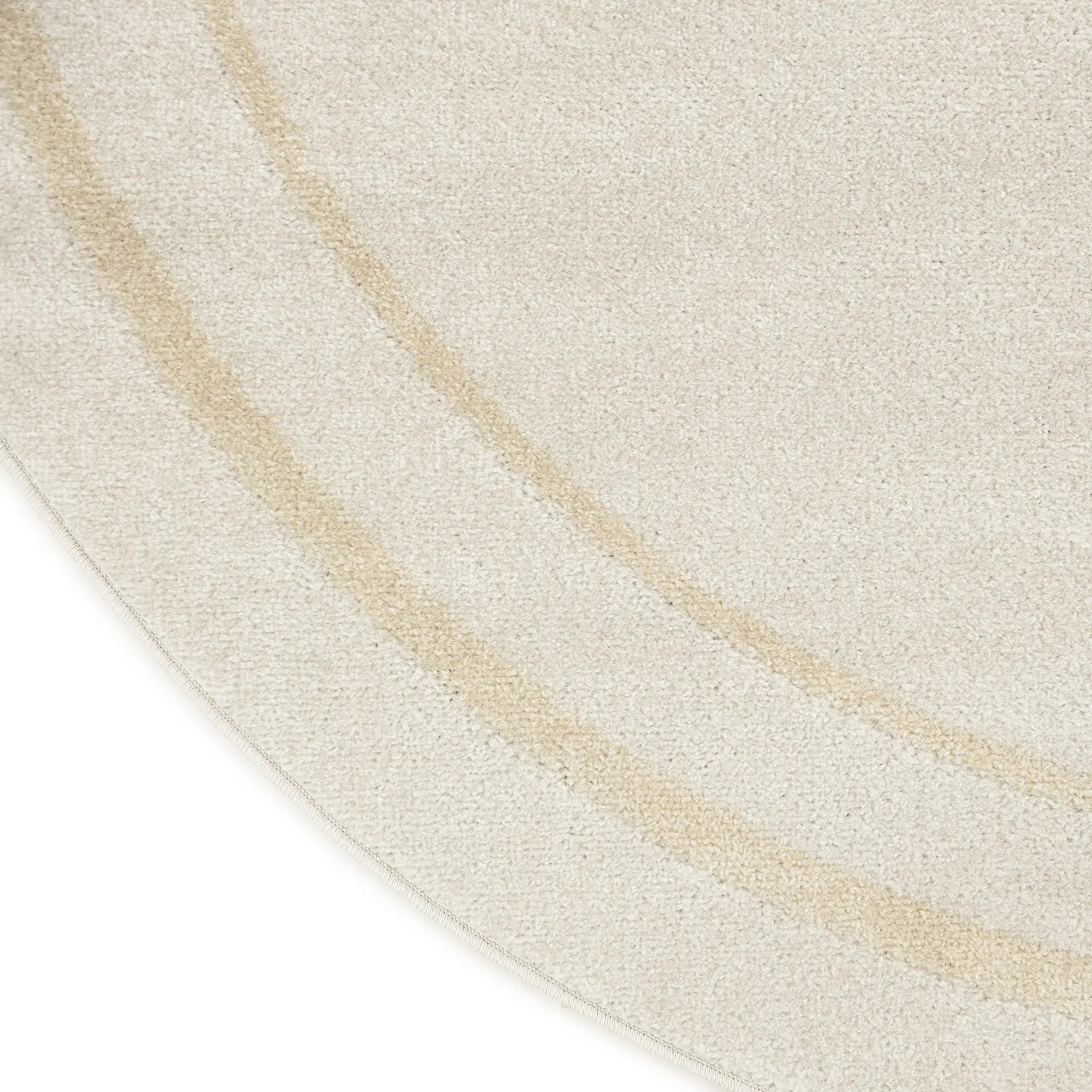 6' Ivory And Gold Round Indoor Outdoor Area Rug Homeroots Outdoor