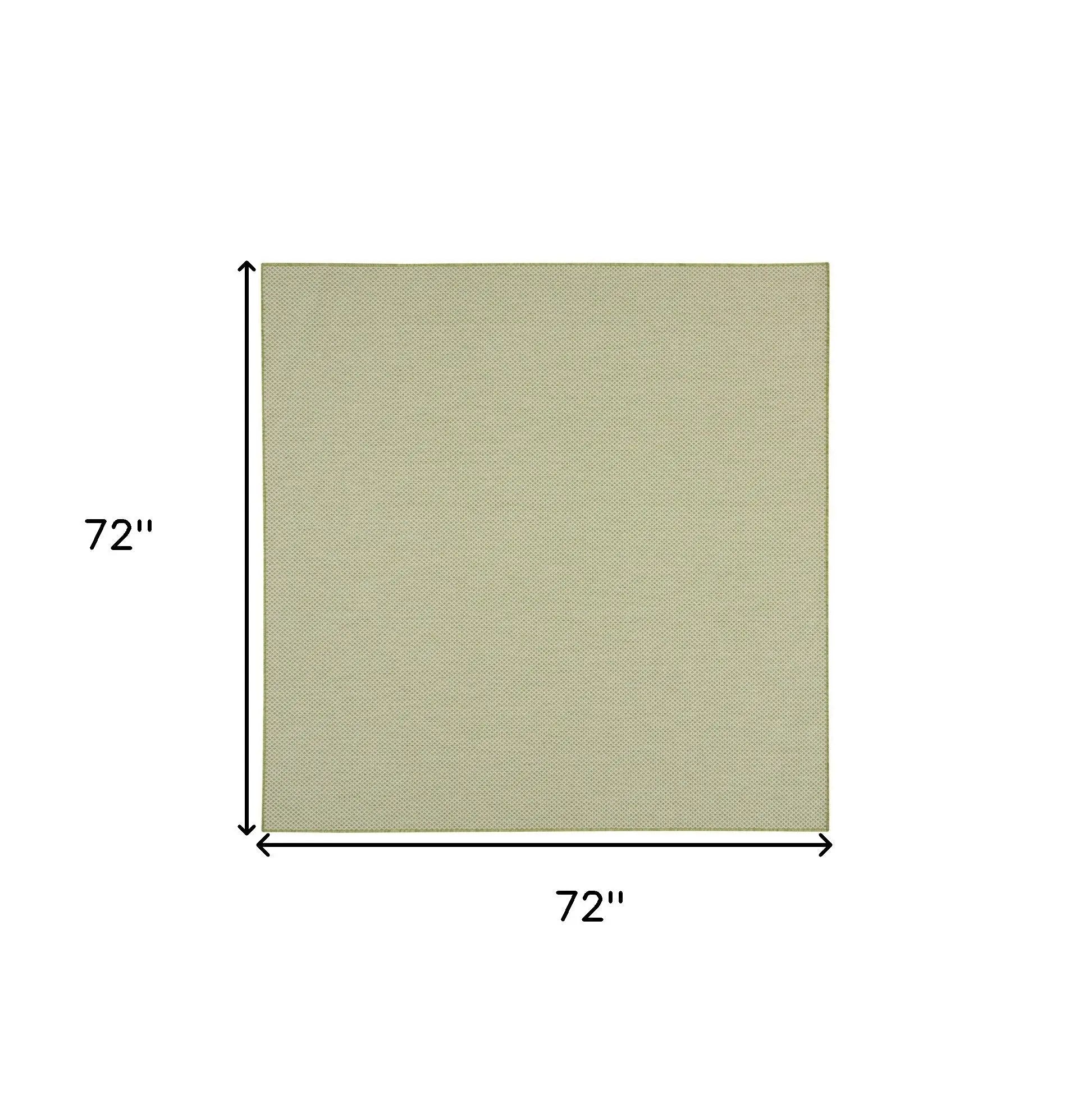 6' Ivory And Green Square Geometric Indoor Outdoor Area Rug Homeroots Outdoor