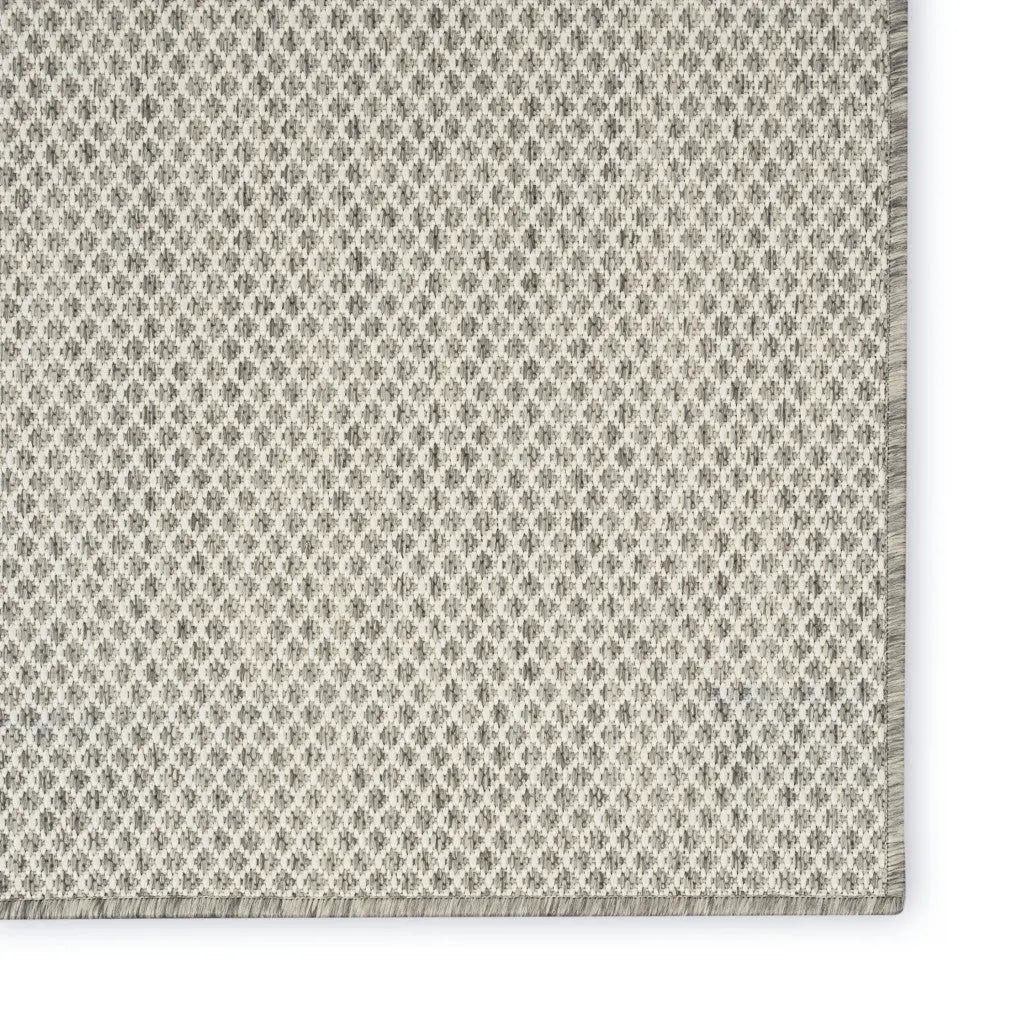 6' Ivory And Silver Square Geometric Indoor Outdoor Area Rug Homeroots Outdoor