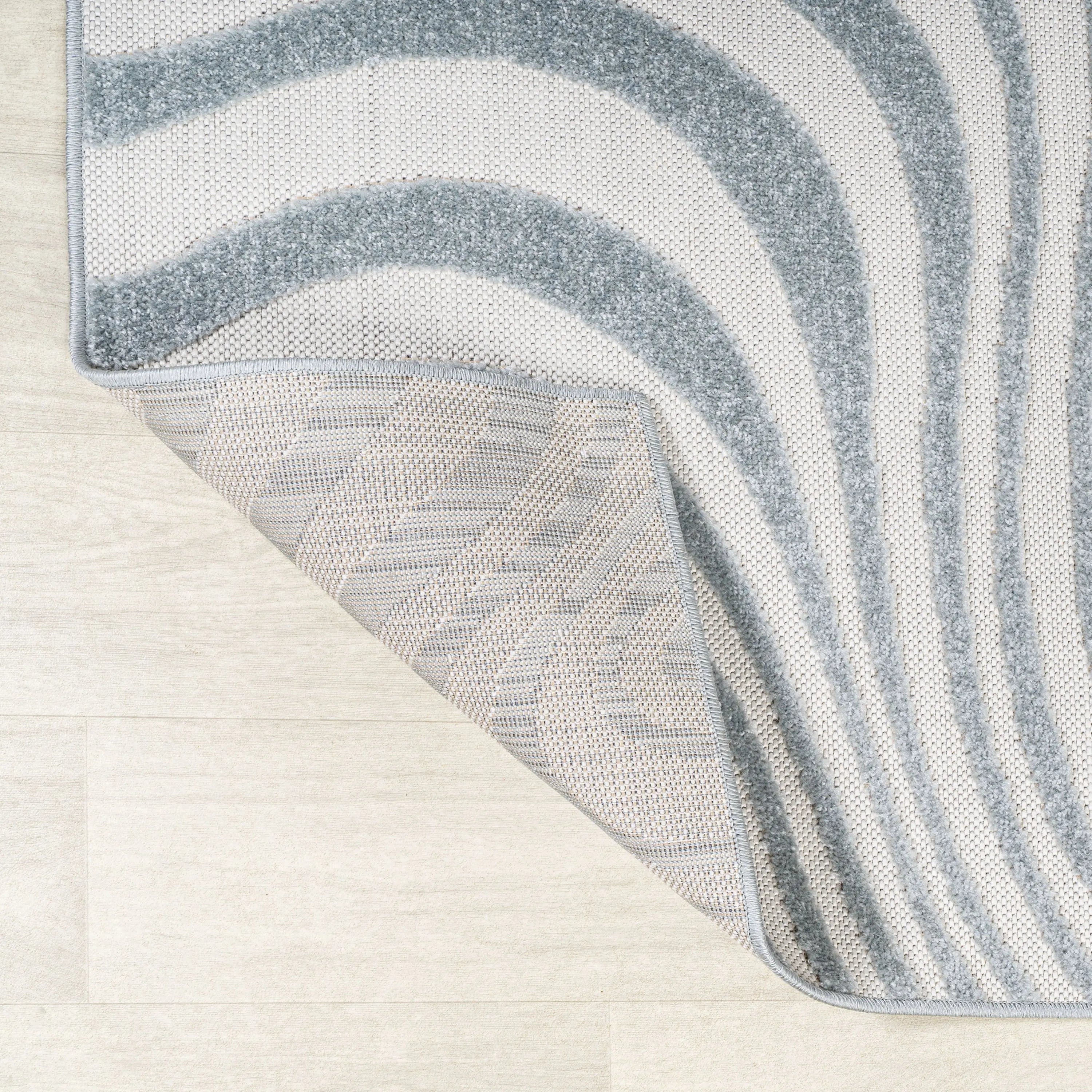 6' Light Blue And Ivory Square Abstract Indoor Outdoor Area Rug Homeroots Outdoor