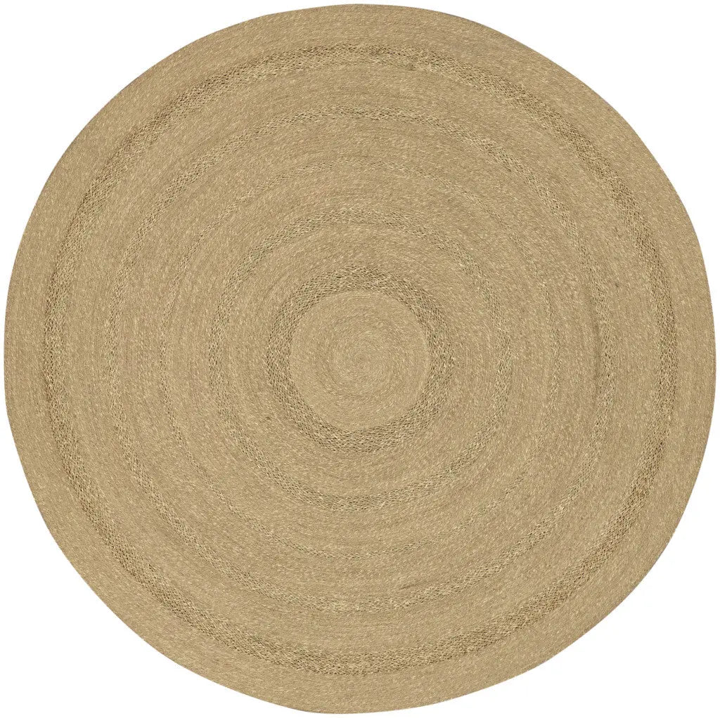 6' Natural And Brown Round Handmade Indoor Outdoor Area Rug Homeroots Outdoor