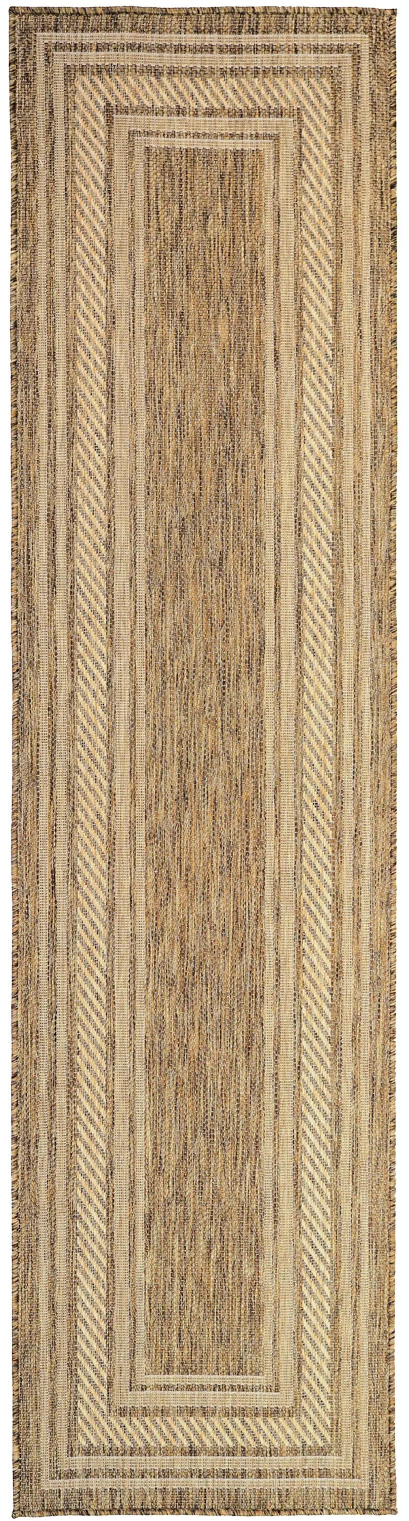 6' Natural Geometric Indoor Outdoor Runner Rug Homeroots Outdoor