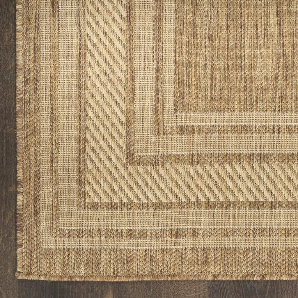 6' Natural Geometric Indoor Outdoor Runner Rug Homeroots Outdoor