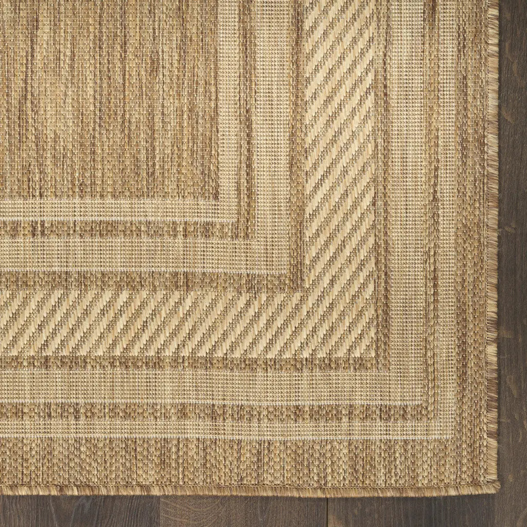 6' Natural Geometric Indoor Outdoor Runner Rug Homeroots Outdoor